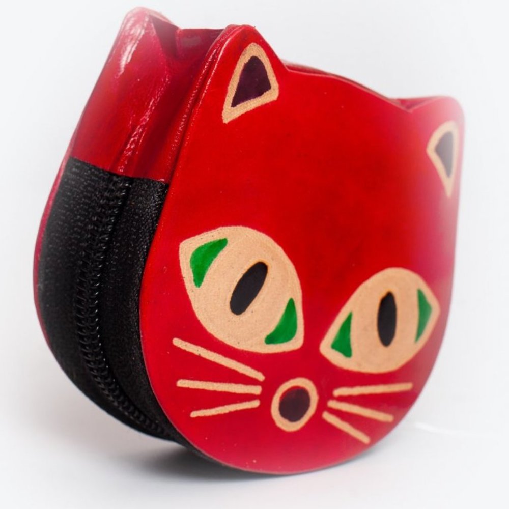 Small Red Cat Keychain Coin-purse - Picture 3 of 4